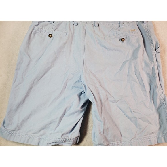 IZOD Saltwater Shorts Mens Size 42 Light Blue Cotton Medium Wash Slash Pockets - Picture 11 of 16